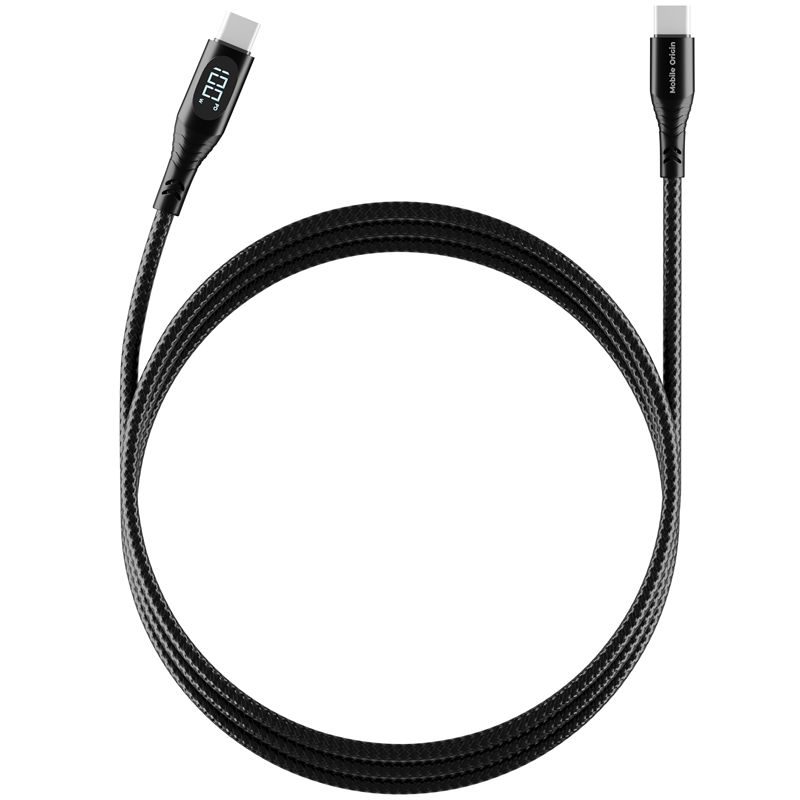 Cablu date si incarcare Mobile Origin USB-C la USB-C 1.5m 100W cu afisaj (iPhone 17 Pro Max, MO-100WDC-CB2) by www.silkase.ro